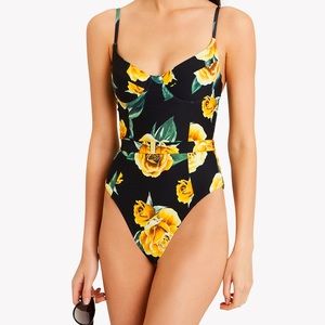Onia x WeWoreWhat Yellow Rose One Piece ✨